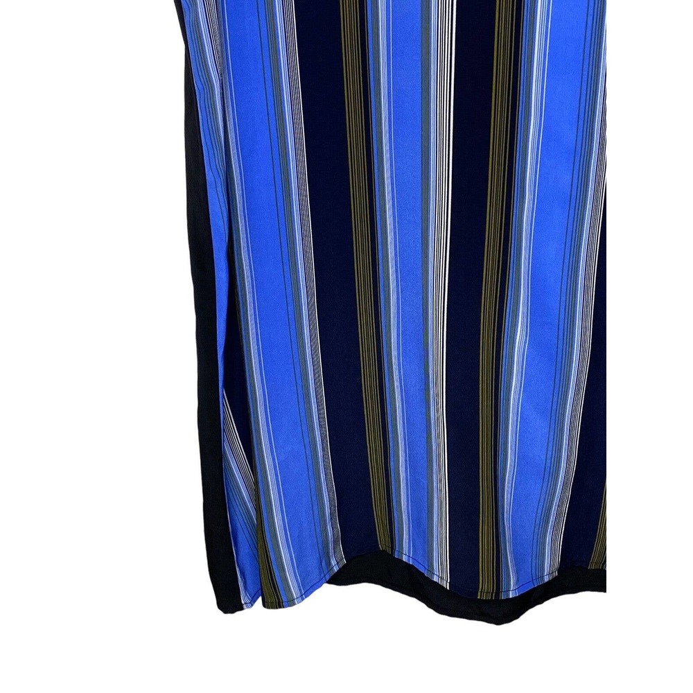 Diane Von Furstenberg Womens‎ Striped Silk Shift Dress 10 Short Sleeve Keyhole - Picture 3 of 10